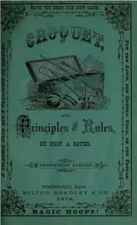 Croquet; Its Principles and Rules