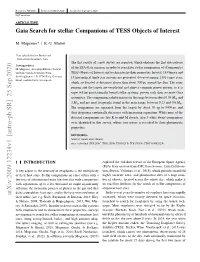 Gaia Search for Stellar Companions of TESS Objects of Interest