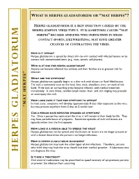 Herpes Gladiatorum Fact Sheet