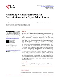 Monitoring of Atmospheric Pollutant Concentrations in the City of Dakar, Senegal