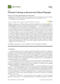 Oriented Coloring on Recursively Defined Digraphs