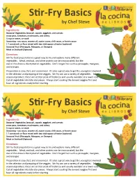 Stir-Fry Basics by Chef Steve