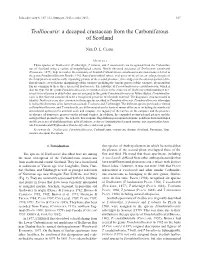 Tealliocaris: a Decapod Crustacean from the Carboniferous of Scotland