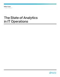 The State of Analytics in IT Operations