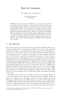 Web Site Metadata