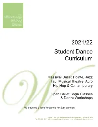 2021/22 Student Dance Curriculum