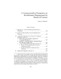 A Commonwealth of Perspective on Restitutionary Disgorgement for Breach of Contract