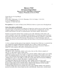 DAP Proposal for New 2Nd Year History Course on European