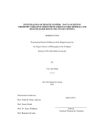 Investigation of Zeolite Systems: Focus on Fenton Chemistry Oxidative Stress from Asbestos Like Minerals and Zeolite-Based Dissolved Oxygen Sensing