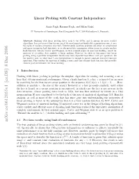 Linear Probing with Constant Independence