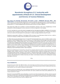 Nanobiotix Strengthens U.S. Leadership with Appointments of Head of U.S