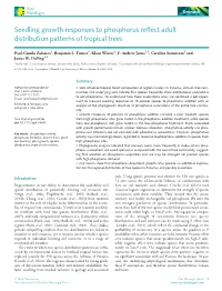 Seedling Growth Responses to Phosphorus Reflect Adult Distribution