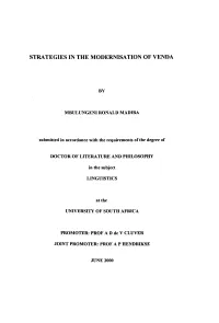 Strategies in the Modernisation of Venda