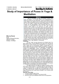 Study of Importance of Poses in Yoga & Meditation