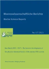 The Historic Development of the Physico-Chemical Basics of the Marine CO2 System