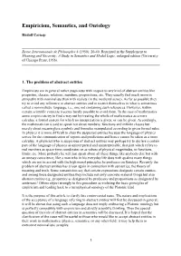 Empiricism, Semantics, and Ontology