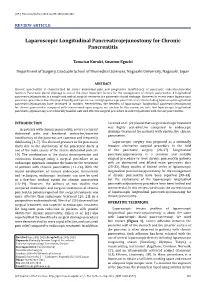 Laparoscopic Longitudinal Pancreaticojejunostomy for Chronic Pancreatitis