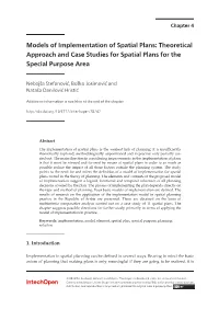 Models of Implementation of Spatial Plans: Theoretical Approach and Case Studies for Spatial Plans… 61