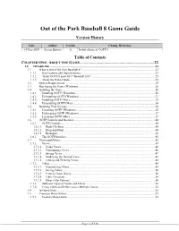Out of the Park Baseball 8 Game Guide