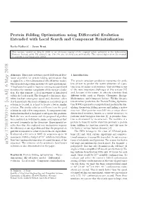 Protein Folding Optimization Using Differential Evolution