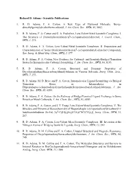 Richard D. Adams - Scientific Publications