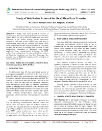 Study of Websocket Protocol for Real-Time Data Transfer Mr
