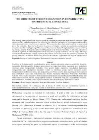 The Process of Student Cognition in Constructing Mathematical Conjecture