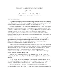Theosophical Interpretations of Evil