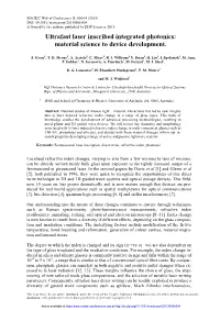 Ultrafast Laser Inscribed Integrated Photonics: Material Science to Device Development
