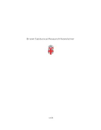 2018 Sabbatical Research Newsletter