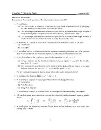 Calculus Preliminary Exam January 2017