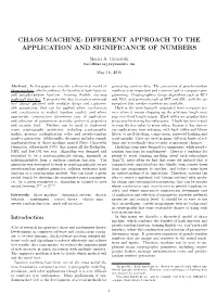 Chaos Machine: Different Approach to the Application and Significance of Numbers