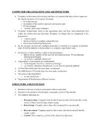 Computer Organization and Architecture Structure