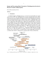 Design and Fine-Tuning Redox Potentials of Metalloproteins Involved in Electron Transfer in Bioenergetics