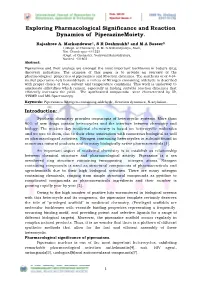 Exploring Pharmacological Significance and Reaction Dynamics of Piperazinemoiety