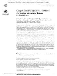Lung Microbiome Dynamics in Chronic Obstructive Pulmonary Disease Exacerbations