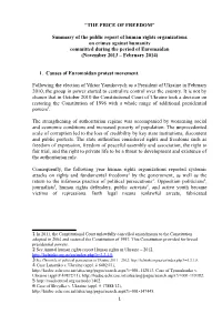 “THE PRICE of FREEDOM” Summary of the Public Report of Human Rights Organizations on Crimes Against Humanity Committed Durin