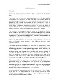 1 Limited Atonement Introduction the Doctrine of the Atonement Is A
