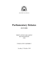 Assembly Tuesday, 27 October 1998