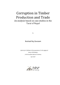 Corruption in Timber Production and Trade an Analysis Based on Case Studies in the Tarai of Nepal