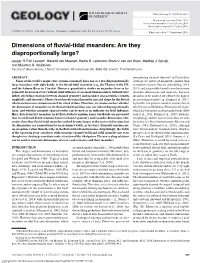 Dimensions of Fluvial-Tidal Meanders: Are They Disproportionally Large? Jasper R.F.W