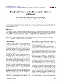 Fractional Versions of the Fundamental Theorem of Calculus