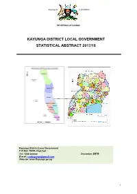 Kayunga District Statistical Abstract 2018 2019 FINAL.Pdf