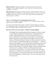 March 25, 1833 Letter from John C. Calhoun to Samuel Ingham