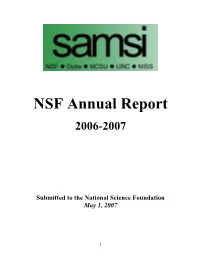 NSF Annual Report
