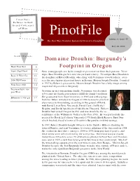 Pinotfile Volume 6, Issue 59 the First Wine Newsletter Exclusively Devoted to Pinotphiles