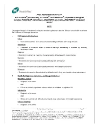 Prior Authorization Protocol BELSOMRA® (Suvorexant)