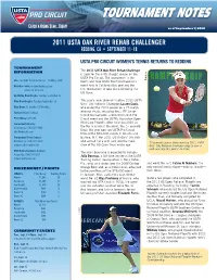 Tournament Notes