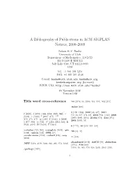 A Bibliography of Publications in ACM SIGPLAN Notices, 2000–2009