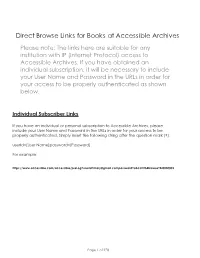 Direct Browse Links for Books at Accessible Archives